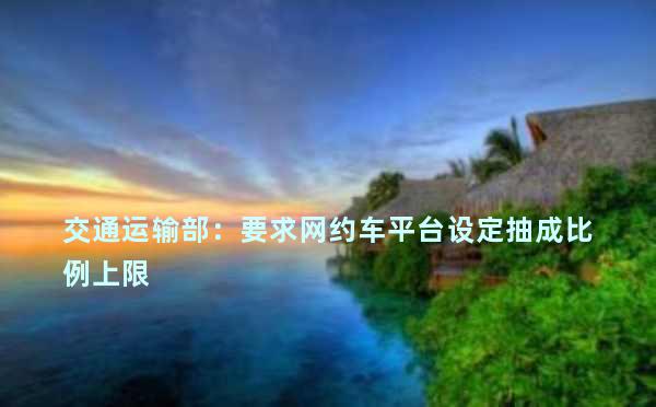 交通运输部：要求网约车平台设定抽成比例上限