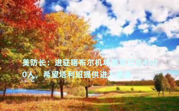 美防长：进驻喀布尔机场美军已达4500人，希望塔利班提供进入通道